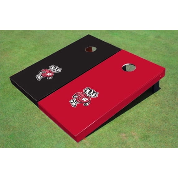 University of Wisconsin "Bucky" Alternating Solid Cornhole Boards