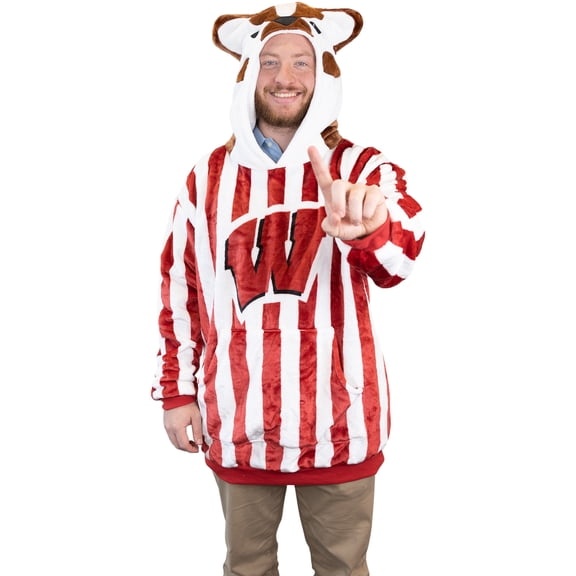 Plushible Red Wisconsin Badgers Snugible 2-in-1 Blanket Hoodie and Plushie