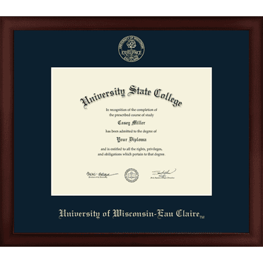 University of Wisconsin Eau Claire Diploma Frame, Document Size 10" x 8"