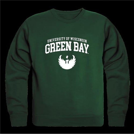 University of Wisconsin Green Bay Phoenix Seal Crewneck Sweatshirt, Forest Green - Extra Large