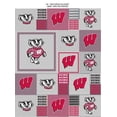thumbnail image 1 of University of Wisconsin Heather Grey Printed Fleece Fabric-Sold by the Yard, 1 of 2
