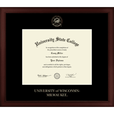 University of Wisconsin-Milwaukee Diploma Frame, Document Size 10" x 8"