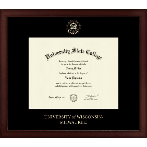 University of Wisconsin-Milwaukee Diploma Frame, Document Size 10" x 8"