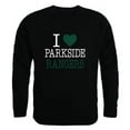 thumbnail image 1 of University of Wisconsin-Parkside Rangers I Love Crewneck Sweatshirt, Black - 2XL, 1 of 1