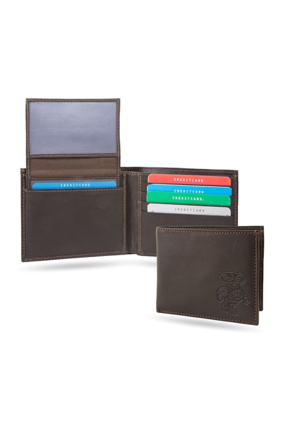 University of Wisconsin - RFID Blocking Shield Leather Billfold Wallet