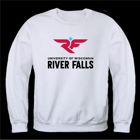 University of Wisconsin-River Falls Falcons Seal Crewneck Sweatshirt, White - 2XL
