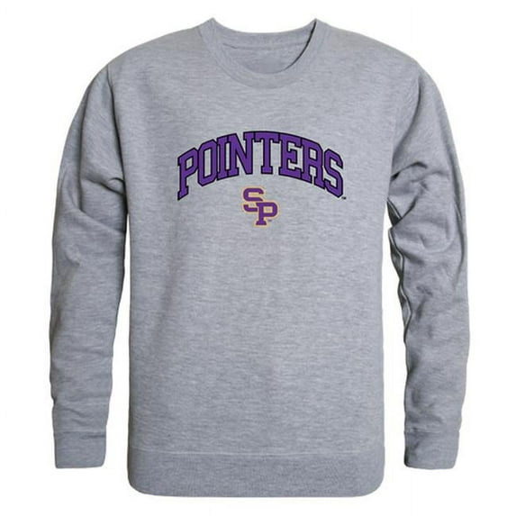 University of Wisconsin-Stevens Point Men Campus Crewneck Sweatshirt, Heather Grey - Medium