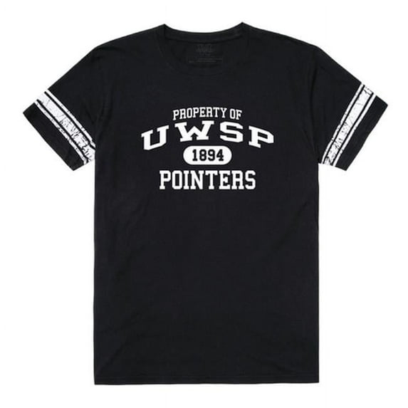 University of Wisconsin-Stevens Point Men Property T-Shirt, Black & White - Medium