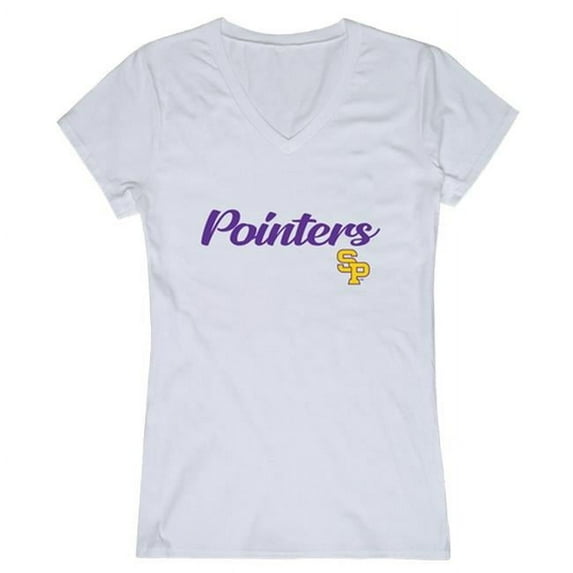 University of Wisconsin-Stevens Point Script T-Shirt for Women, White - Medium