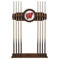 thumbnail image 1 of University of Wisconsin (W) Solid Wood Cue Rack with a Chardonnay Finish, 1 of 7
