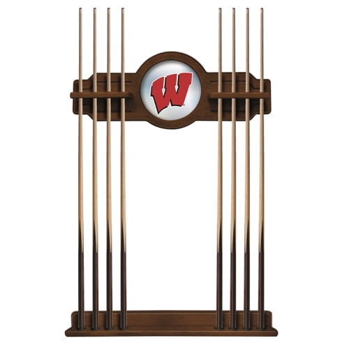 University of Wisconsin (W) Solid Wood Cue Rack with a Chardonnay Finish