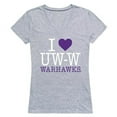 thumbnail image 1 of University of Wisconsin-Whitewater I Love T-Shirt for Women, Heather Grey - Large, 1 of 1