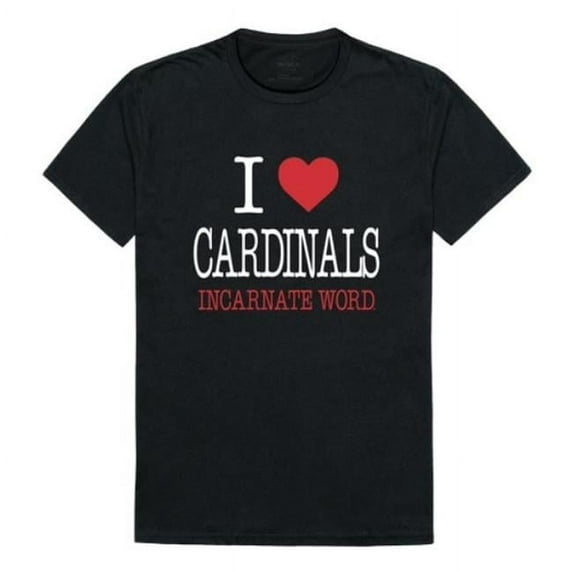 University of the Incarnate Word Cardinals I Love T-Shirt, Black - Large