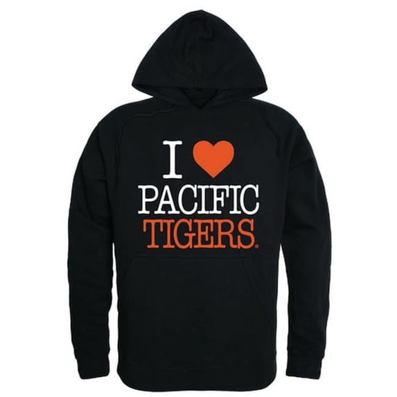 University of the Pacific Mens I Love Hoodie, Black - Large