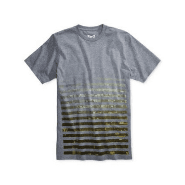Univibe Men's Stackers Stripe Graphic-Print Cotton T-Shirt, Rusb, Size S