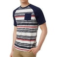 thumbnail image 1 of Univibe Mens Brobama Geometric Basic T-Shirt, Blue, X-Large, 1 of 2