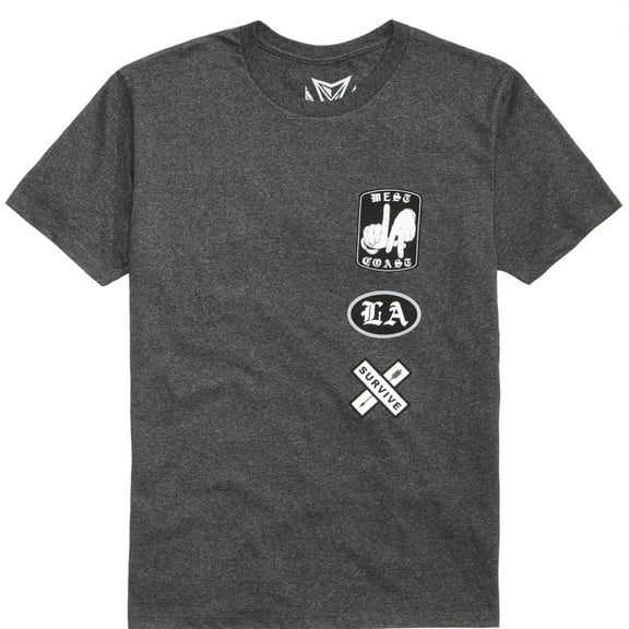 Univibe Mens Graphic-Print Basic T-Shirt, Grey, Small