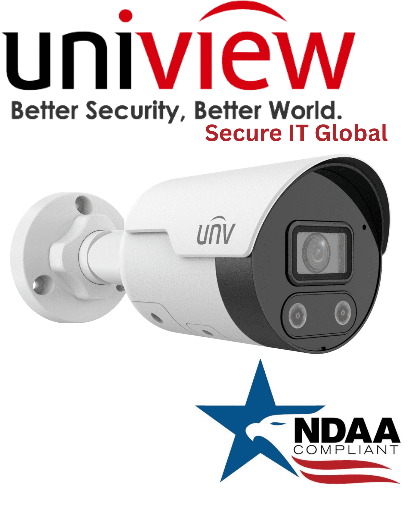 Uniview 2MP Outdoor Bullet IP Camera with 2.8mm Lens, IR Night Vision ...