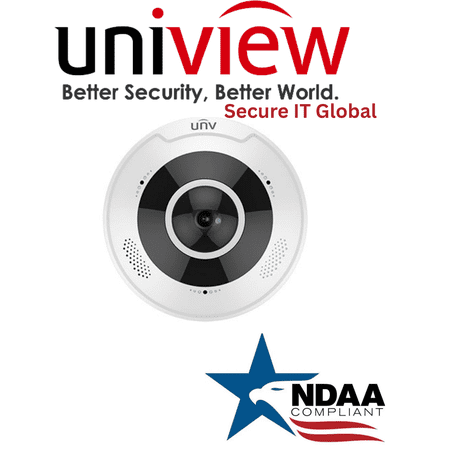 Uniview NDAA 12MP Panoramic Fisheye IP Security Camera 360° IR Night Vision, Two-Way Audio, PoE, IP67/IK10 -From Secure IT Global