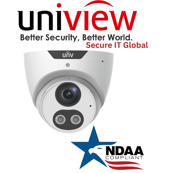 Uniview NDAA 4MP Turret IP Security Camera 2.8mm Lens, AI, PoE, IP67/IK10 Built-in Mic & Night Vision From Secure IT Global