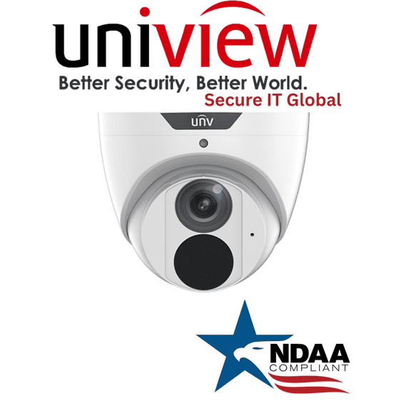 Uniview NDAA 4MP Turret IP Security Camera 2.8mm Lens, Built-in Mic & 98ft IR  From Secure IT Global