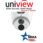 Uniview NDAA 4MP Turret IP Security Camera 2.8mm Lens, Built-in Mic & 98ft IR   From Secure IT Global