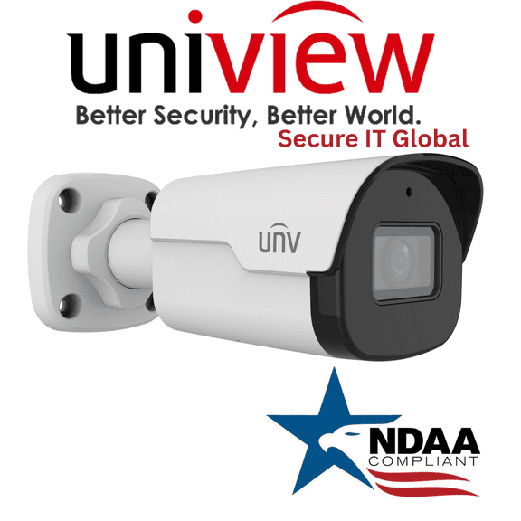 Uniview NDAA 5MP Bullet IP Security Camera 2.8mm Lens, Smart IR & Built-in Mic From Secure IT Global