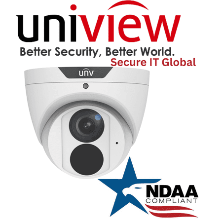 Uniview NDAA 5MP Turret IP Security Camera 2.8mm Lens, IR , AI Perimeter Protection, PoE, IP67, Built-In Microphone– From Secure IT Global