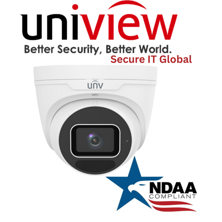 Uniview NDAA 8MP Turret IP Security Camera 2.8~12mm Lens, Smart IR & Built-in Mic From Secure IT Global