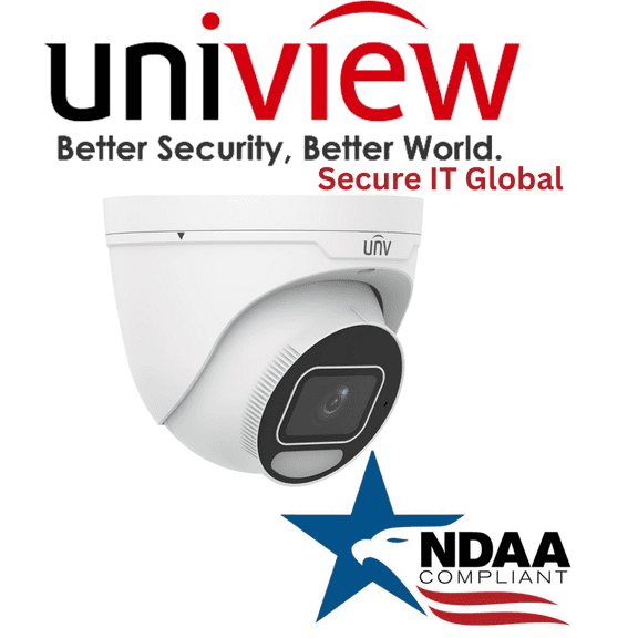 Uniview OwlView NDAA 4MP Turret IP Security Camera 2.8mm Lens, PoE, IP67/IK10, Built‑In Mic & IR – From Secure IT Global