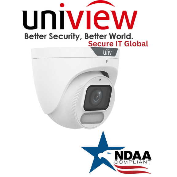 Uniview OwlView NDAA 8MP Turret IP Security Camera 2.8mm Lens, PoE, IP67/IK10, BuiltIn Mic & IR From Secure IT Global