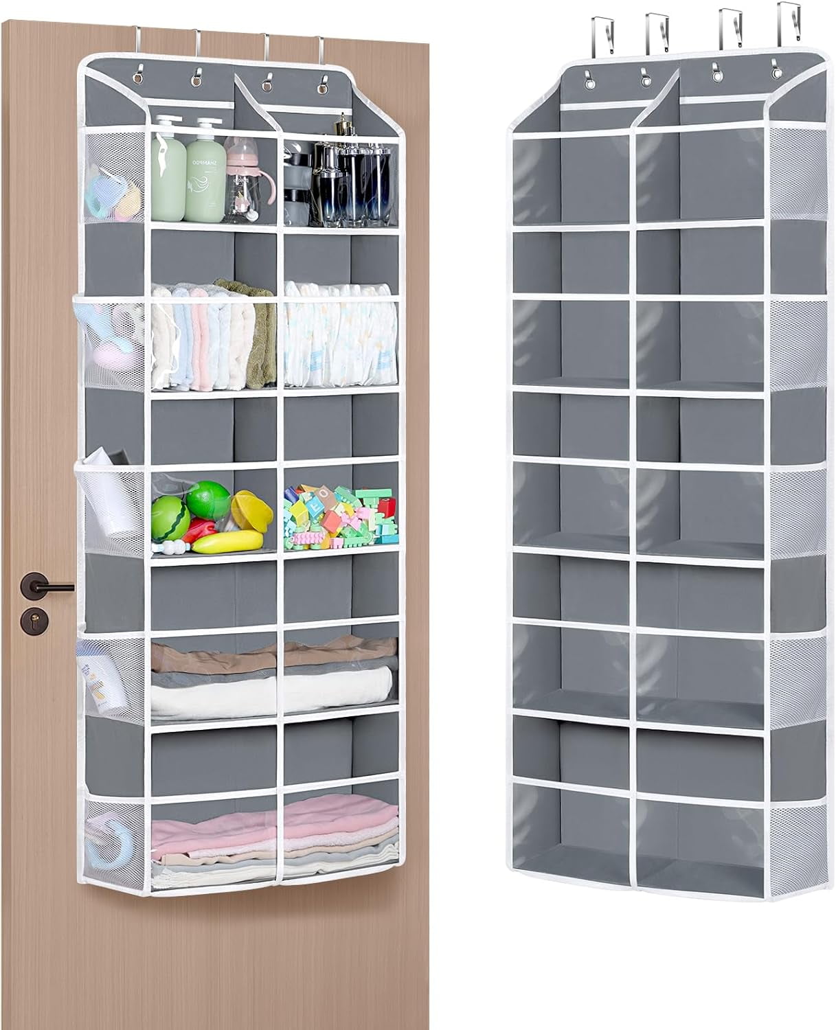 ZYNERY 5-Shelf Hanging Storage Pockets With 5 Mesh Side Pockets,Over