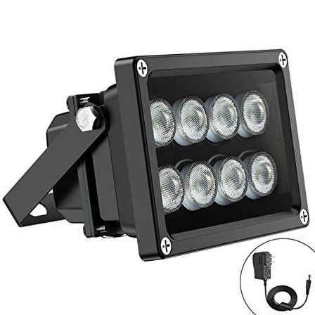 Univivi IR Illuminator 90 Degree Wide Angle 8-LEDs IR Infrared Light for Security Cameras.