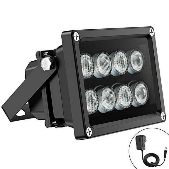 Univivi IR Illuminator 90 Degree Wide Angle 8-LEDs IR Infrared Light for Security Cameras.