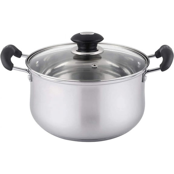 Uniware Stainless Steel Pot with Glass Lid (3.8 QT)
