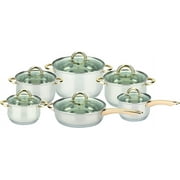 Uniware Super Quality18/10 Stainless Steel Cookware Set With Gift Box (12 Pcs S.S Cookware Set W. Golden Coating)