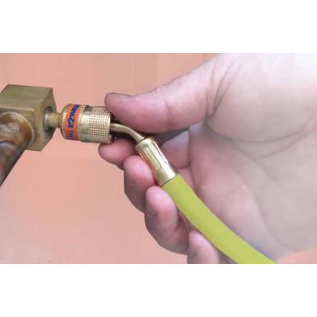 Uniweld EZ3HS 36" EZ-Turn Anti-Blowback Hose Set - 3 Hoses (Red, Yellow, Blue) For HVAC Refrigerant