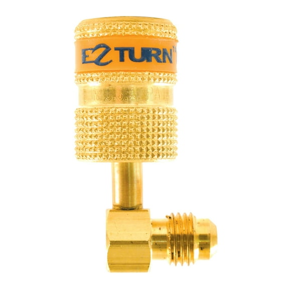 Uniweld EZABM90 Ez-Turn Anti-Blowback R410a Mini Split Adapter, 1/4" M.F. X 5/16" (1/2"-20) Female, 90