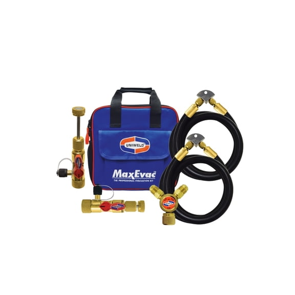 Uniweld MEPK14 MaxEvac Pro 1/4in Evacuation Kit With 2 Hoses & 2 Core Removal Tools