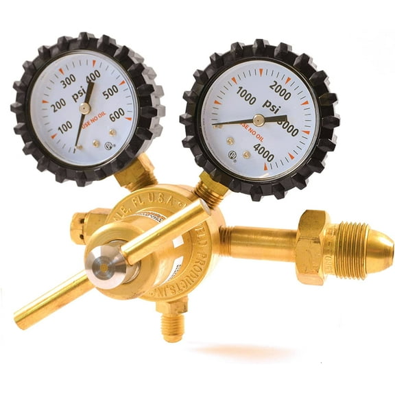 Uniweld RHP400 Nitrogen Regulator with 0-400 PSI Delivery Pressure, CGA580 Inlet Connection and 1/4-Inch Male Flare Outlet Connection