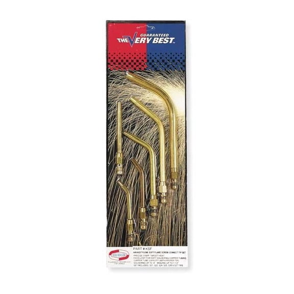 Uniweld Screw Connect Soft Flame Tip Set, Sof Flame Series, Acetylene KSF
