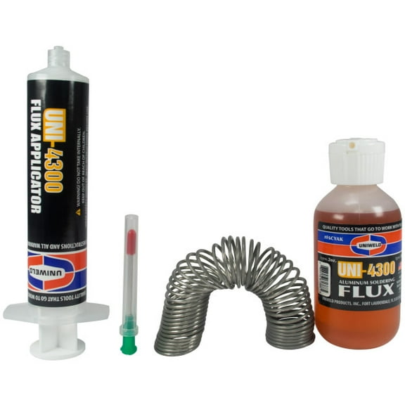 Uniweld Uni-4300 Aluminum Copper Brass Soft Solder & Flux Kit with Excellent Wetting