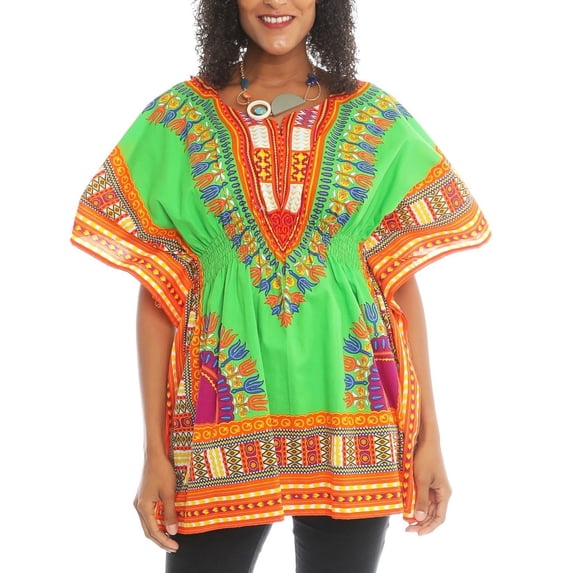 Unixex African Traditional Elastic Waist Dashki Top Wide Elbow Dashiki Tunic Top
