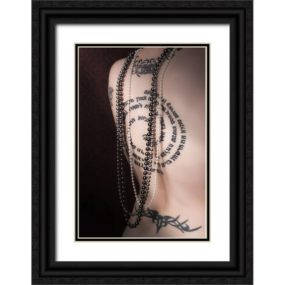 Unkelbach, Frank 13x18 Black Ornate Wood Framed with Double Matting Museum Art Print Titled - Chains and Tattoos