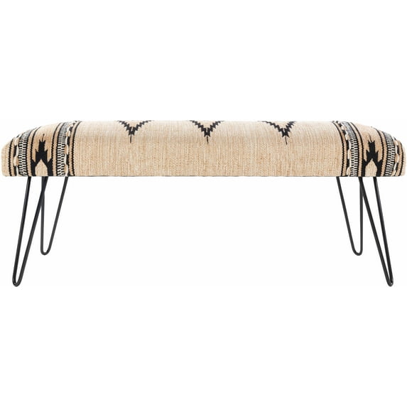 Mark&Day Bedroom Bench, Unken Camel Upholstered End of Bed Ottoman Benches, Traditional Boho Entryway Footrest Stool Seat, Handmade Accent Furniture for Living Room - Dining Room
