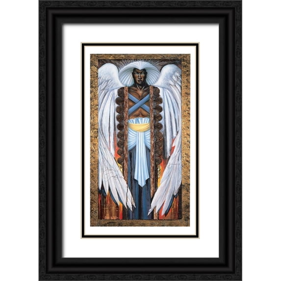 Unknown 10x14 Black Ornate Wood Framed with Double Matting Museum Art Print Titled - Archangel Center