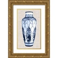 thumbnail image 1 of Unknown 10x14 Gold Ornate Wood Framed with Double Matting Museum Art Print Titled - Blue and White Vase I, 1 of 4