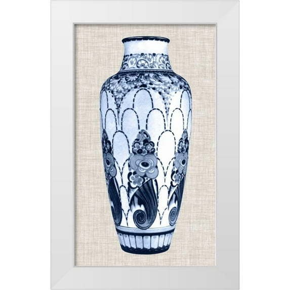 Unknown 10x14 White Modern Wood Framed Museum Art Print Titled - Blue and White Vase I