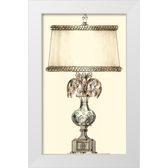 Unknown 10x14 White Modern Wood Framed Museum Art Print Titled - Boudoir Lamp V