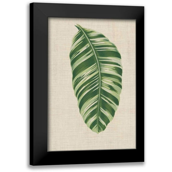 Unknown 11x14 Black Modern Framed Museum Art Print Titled - Leaves on Linen VI